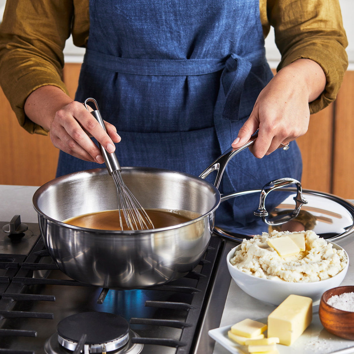 Demeyere Atlantis 3.5 Quart (20cm) Stainless Steel Saucier