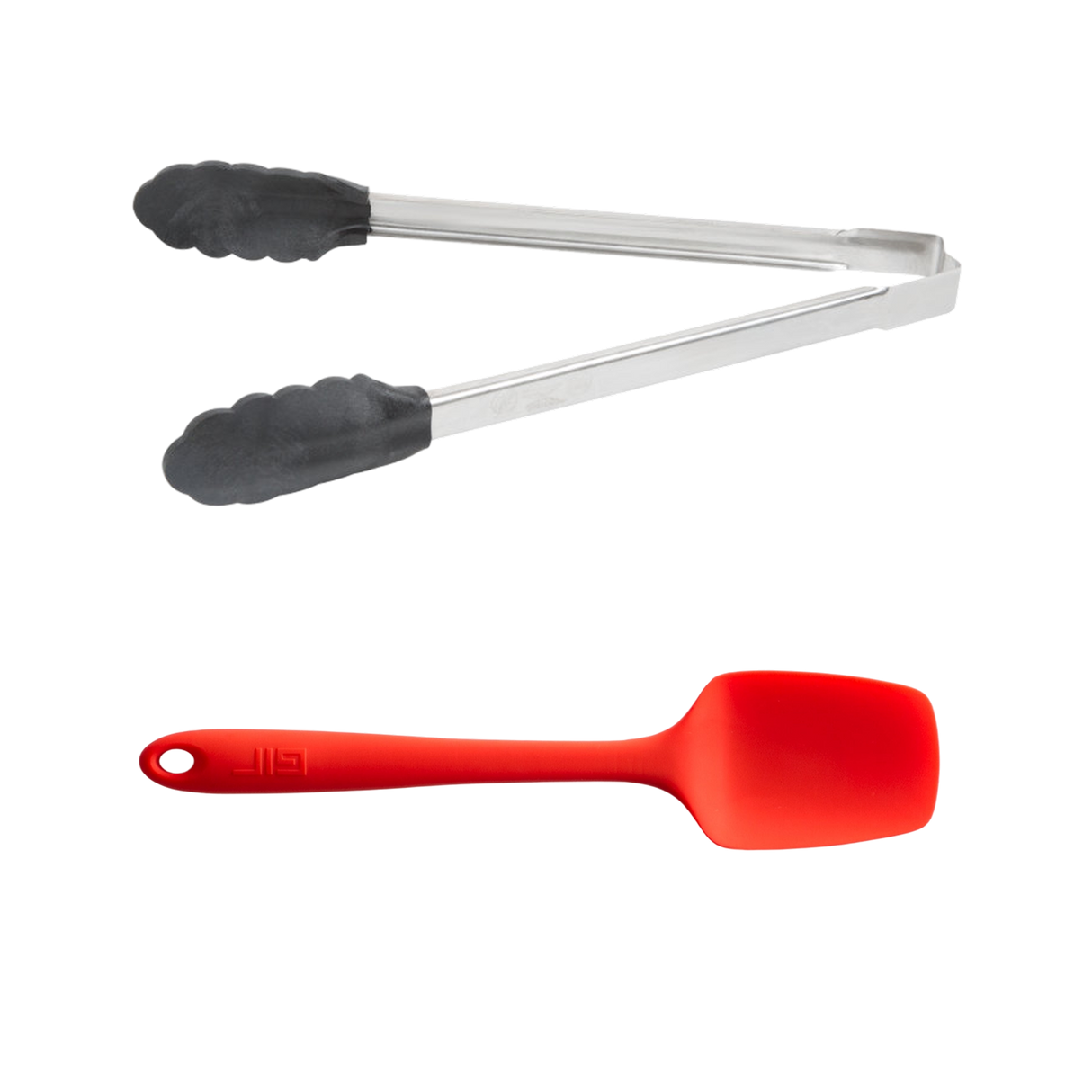 Essential Utensil Bundle: High Heat GIR Silicone Spoonula + Vollrath Stainless Steel Tongs