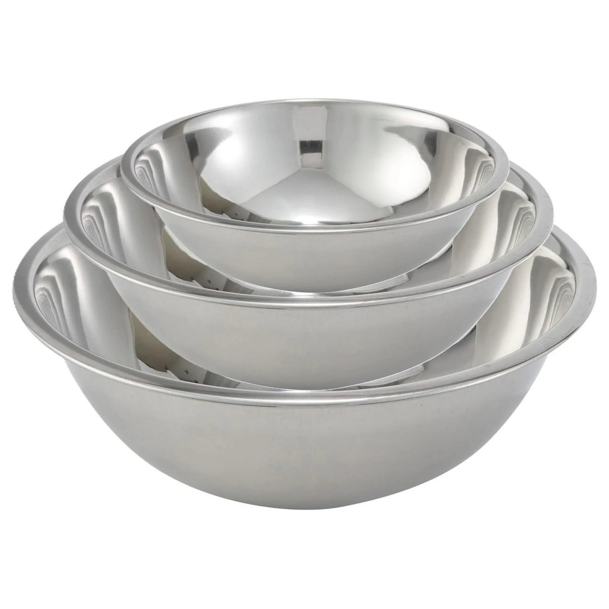 Winco “Prep Trio” Stainless Steel Mixing Bowl Set (1.5 qt, 3 qt, 5 qt)
